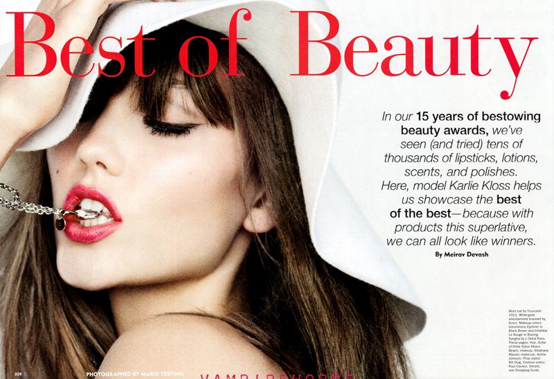 Best of Beauty – Karlie Kloss – Allure October 2011 by Mario Testino