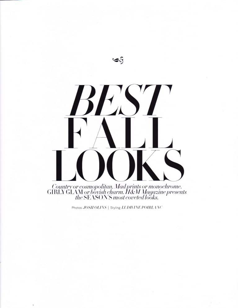 Best Fall Looks – Sasha Pivovarova – H&M Magazine Fall 2011 by Josh Olins