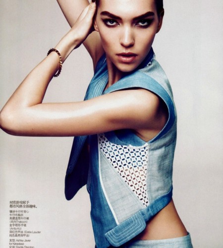 Spring Blues – Arizona Muse – Vogue China February 2011 by Camilla Akrans