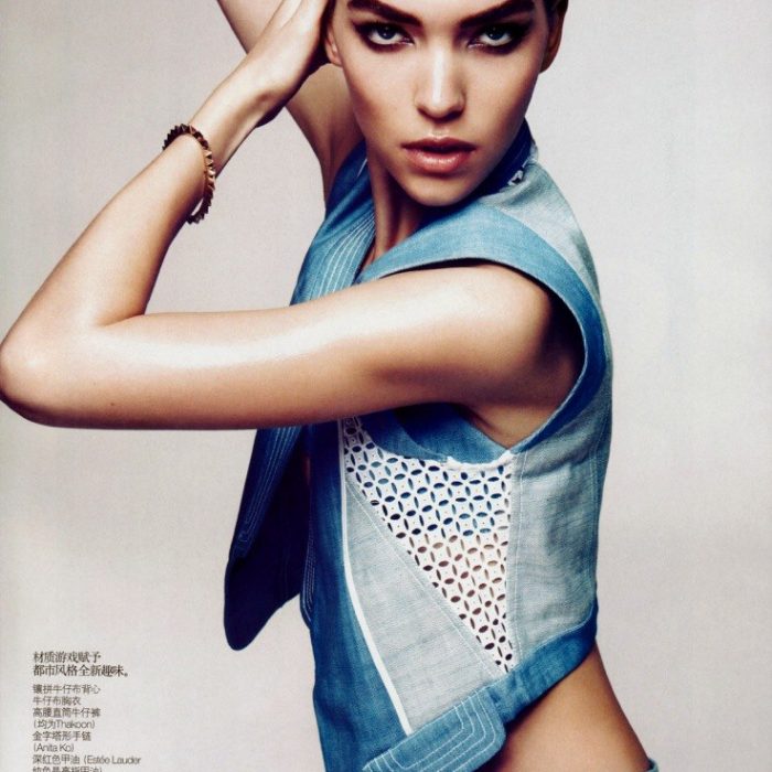 Spring Blues – Arizona Muse – Vogue China February 2011 by Camilla Akrans