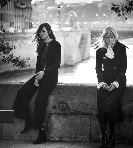 W Magazine November 2015 – Freja Beha Erichsen & Lara Stone by Peter Lindbergh