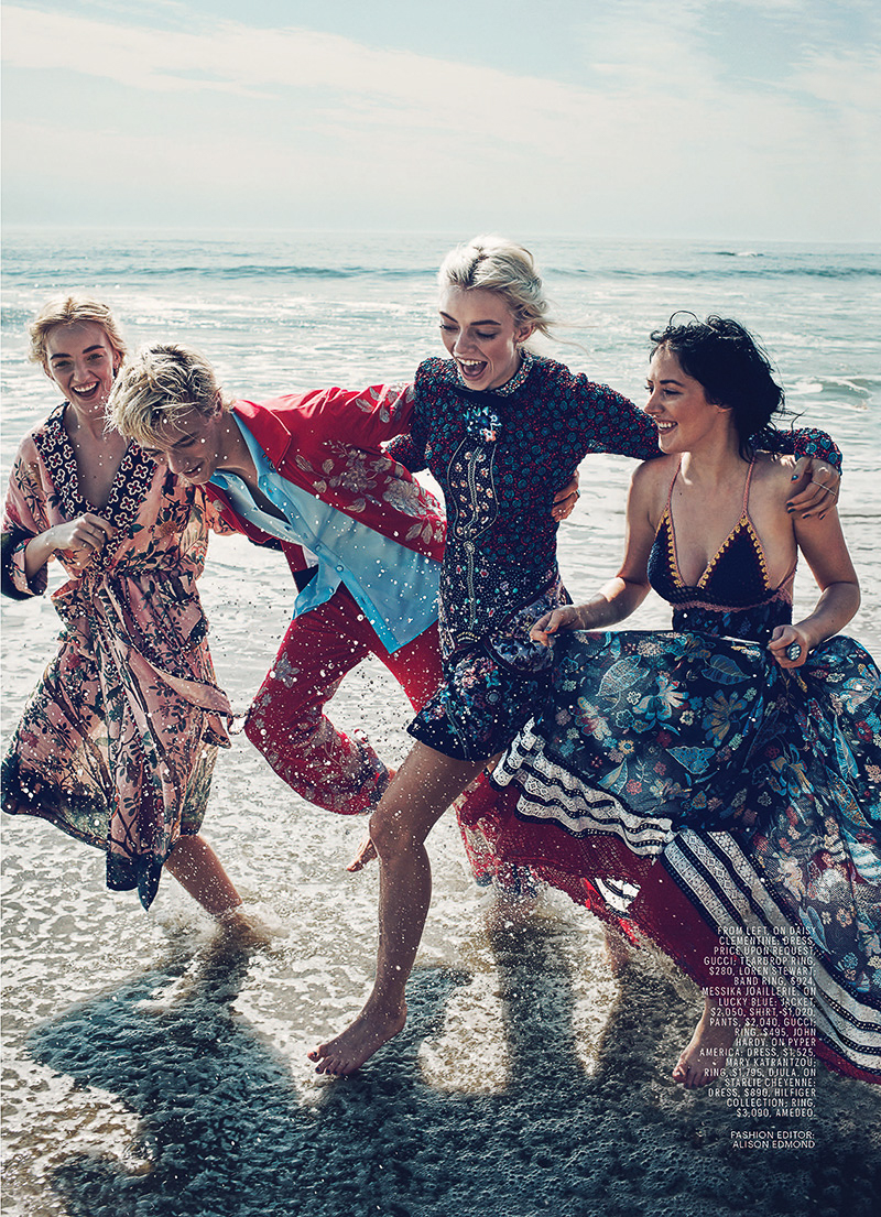 Marie Claire January 2016 – Lucky Blue, Pyper America, Daisy Clementine & Starlie Cheyenne by Beau Grealy