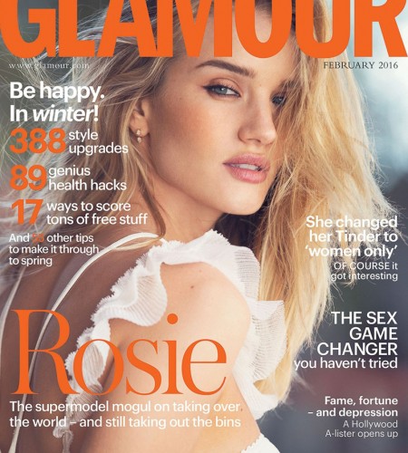 Glamour UK February 2016 – Rosie Huntington Whiteley by David Bellemere