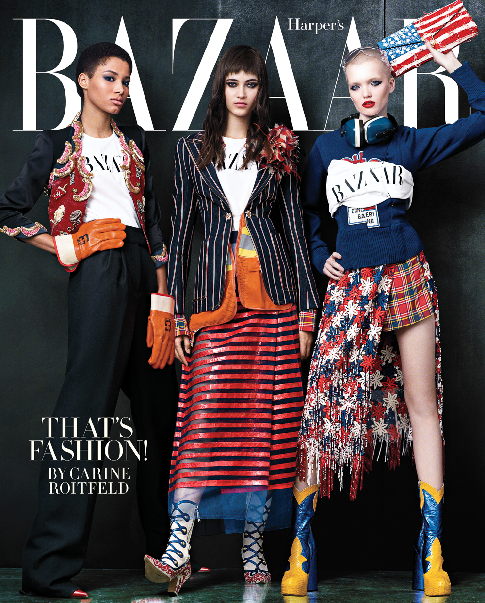 Harper’s Bazaar March 2016 Lineisy Montero, Ruth Bell & Greta Varlese by Bjorn Iooss