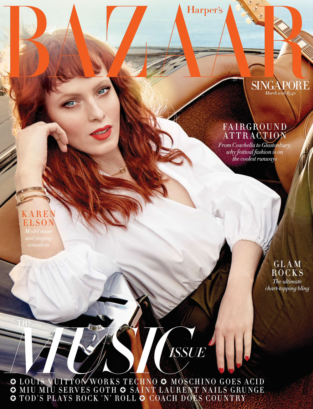 Harper’s Bazaar Singapore March 2016 Karen Elson by Yu Tsai