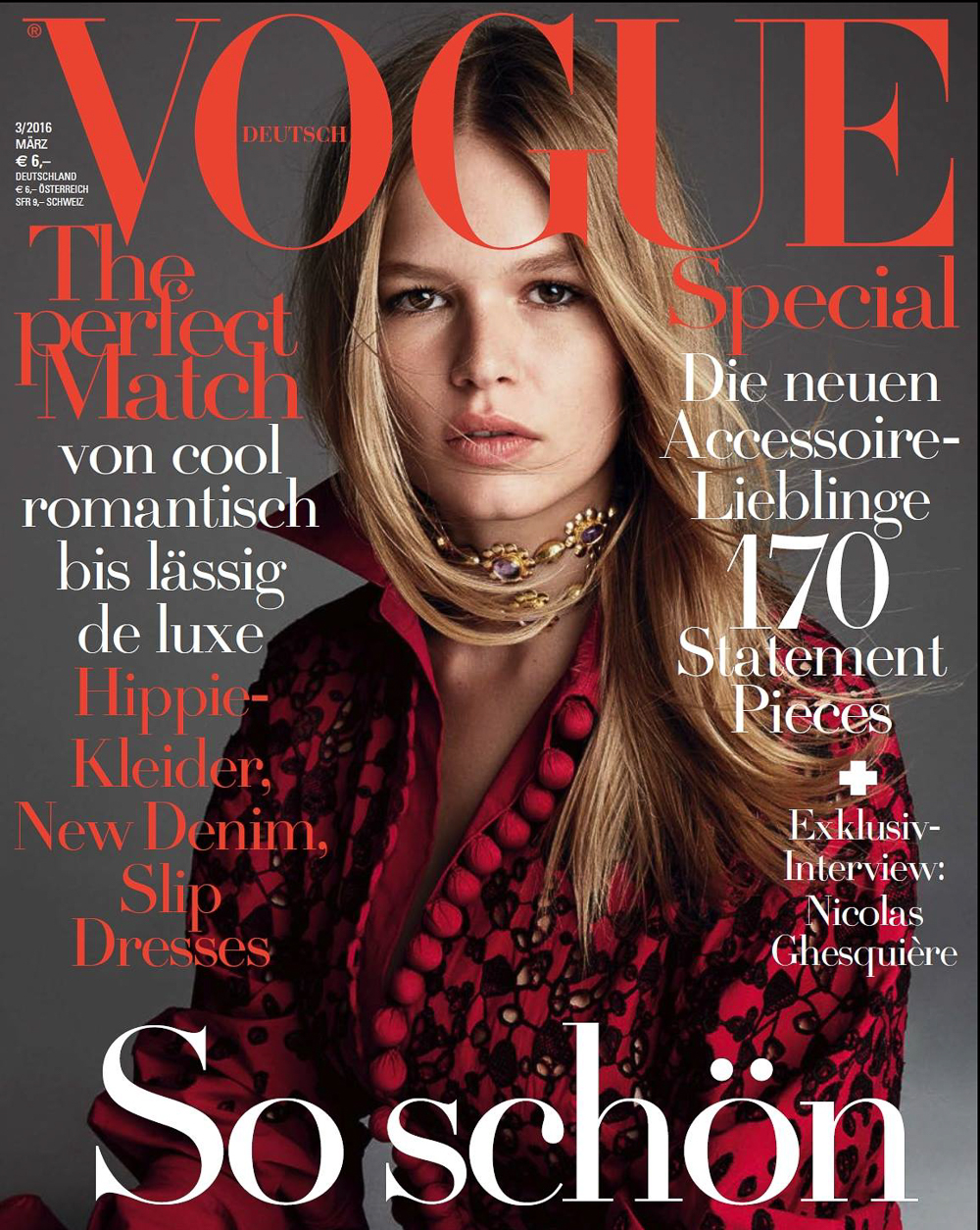 Vogue Germany March 2016 Anna Ewers by Patrick Demarchelier