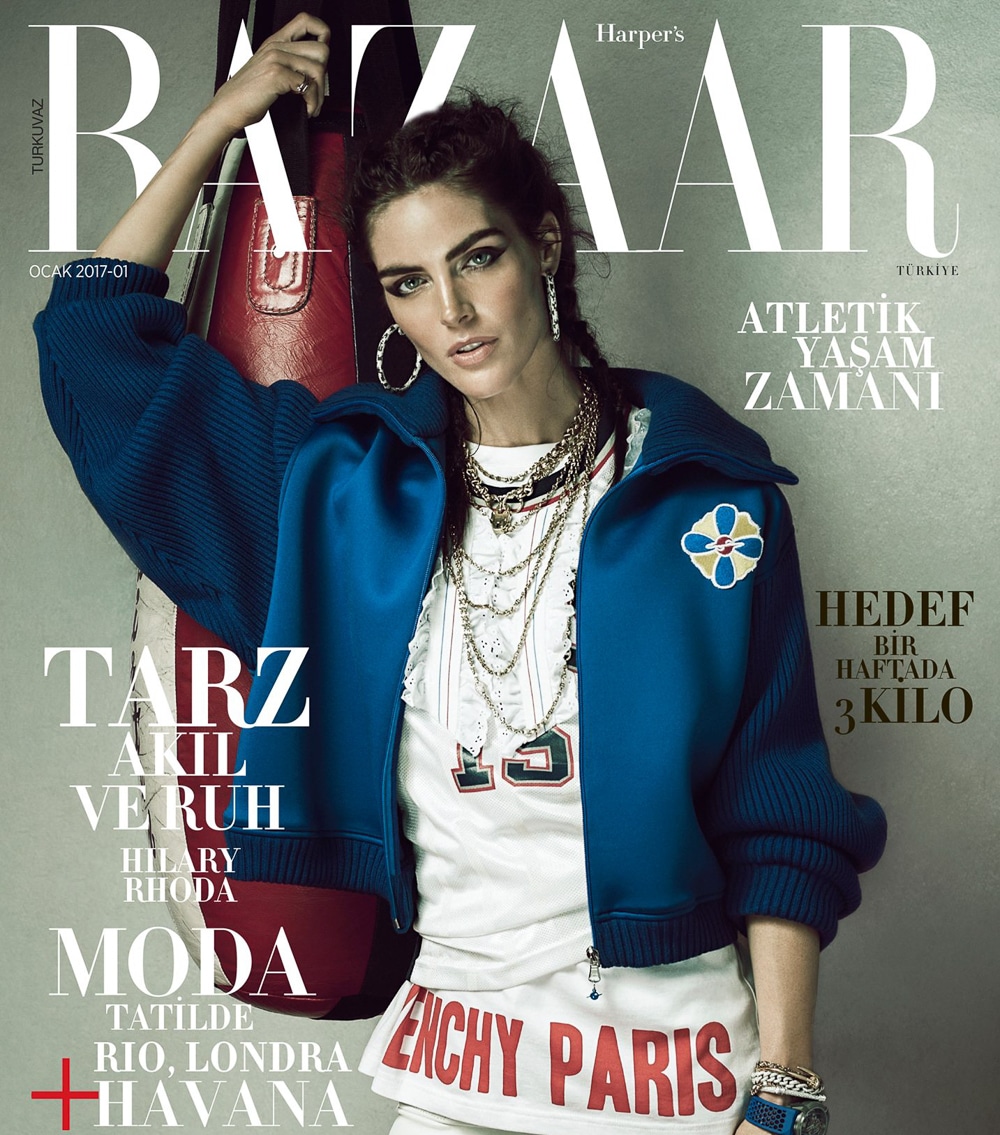 Harper’s Bazaar Turkey January 2017 Hilary Rhoda by Matallana