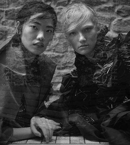V Magazine November 2017 Yu Zhang and Lauren Hall by Christos Karantzolas