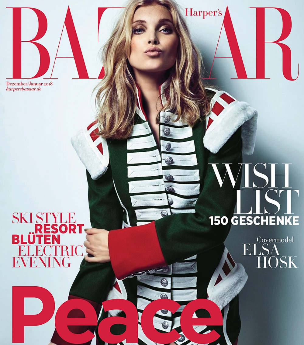 Harper’s Bazaar Germany December 2017 Elsa Hosk by Regan Cameron
