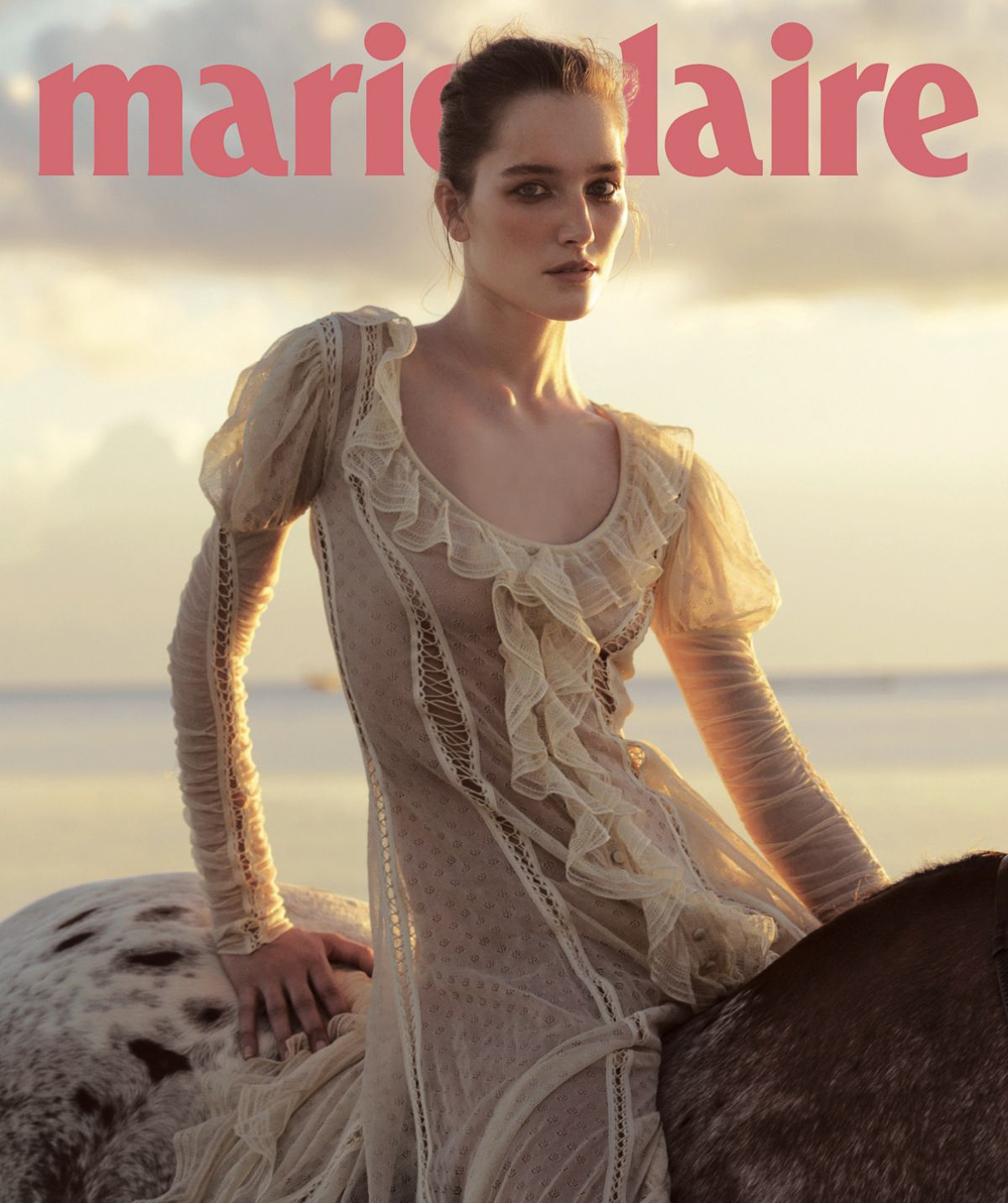 Elina Kechicheva for Marie Claire France with Josephine Le Tutour